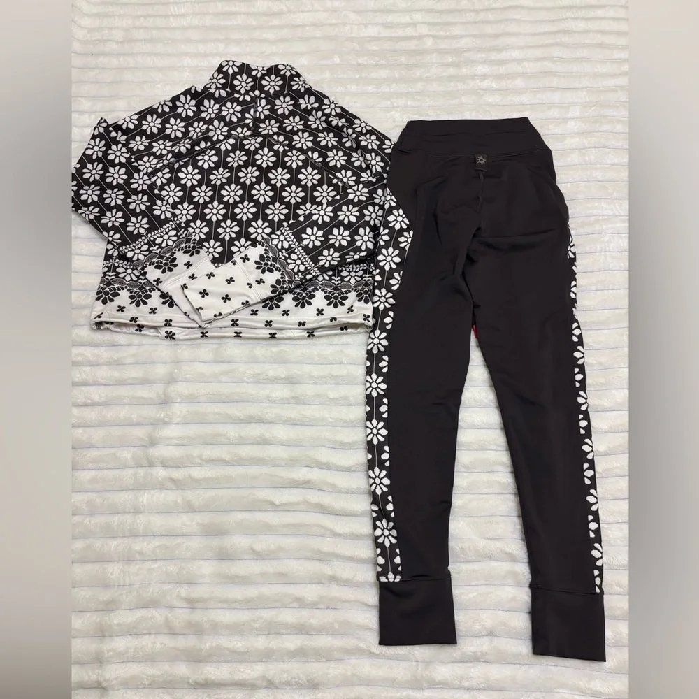 Offline Aerie Warmup high waisted pocket legging & quarter zip matching set, XS